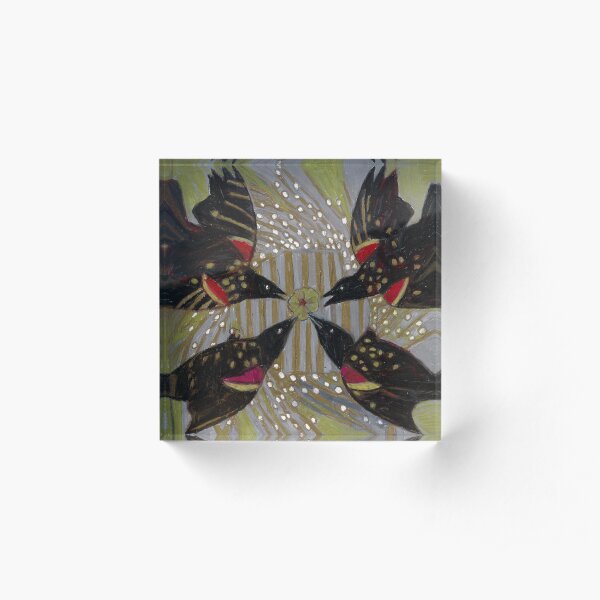 Four Calling Birds Acrylic Block