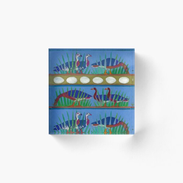 Six Geese-A-Laying Acrylic Block