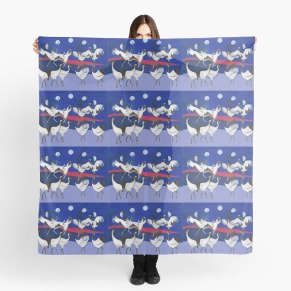 Nine Dancing Cranes Scarf