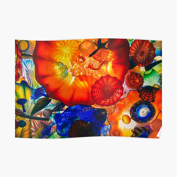 abstract of bright coloured jellyfish, Poster