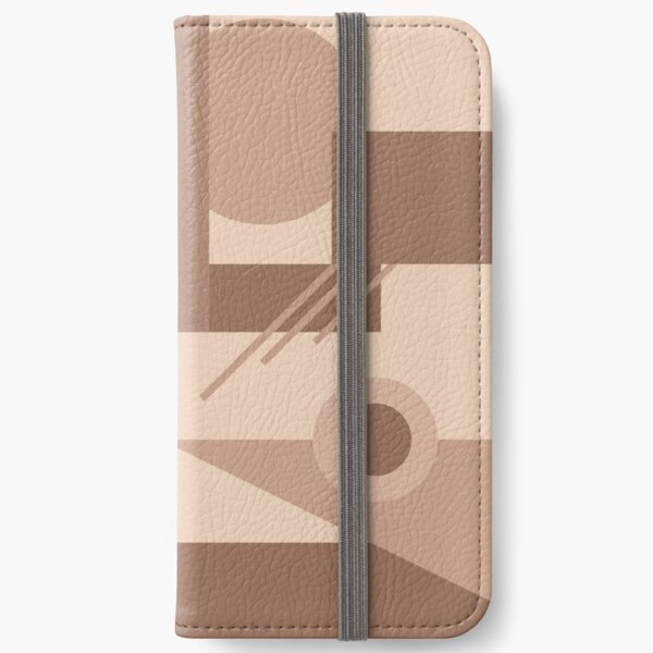 Brown homestyle geometric pattern. Aesthetic interior styling and interior design. iPhone Wallet