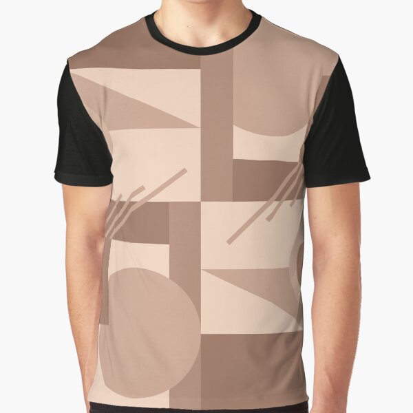 Brown homestyle geometric pattern. Aesthetic interior styling and interior design. Graphic T-Shirt