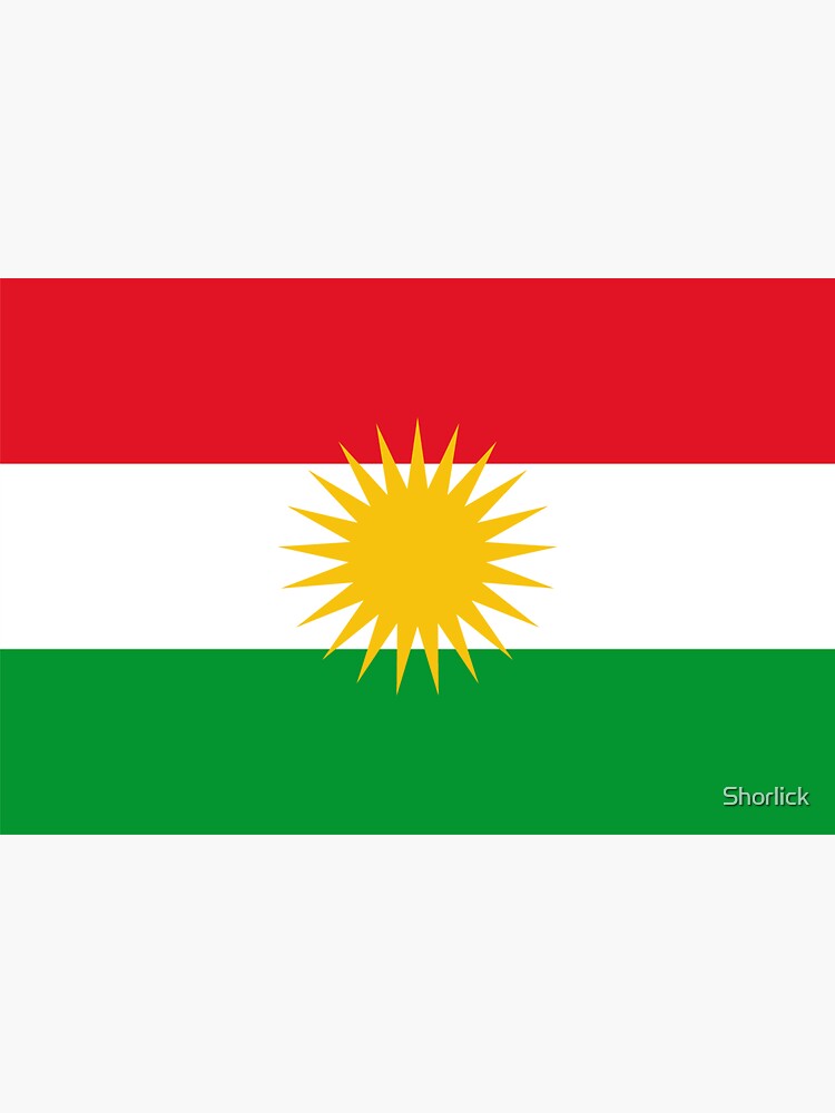 Aperçu 3 sur 3. Sticker avec l'œuvre Drapeau du Kurdistan créée et vendue par Shorlick.