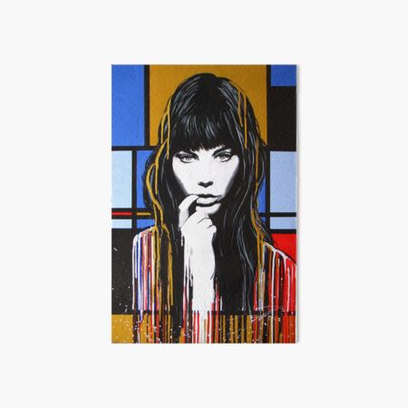 Jane Birkin Melting on a Mondrian Painting Art Board Print