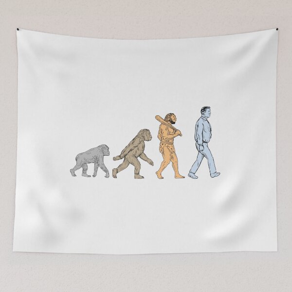 Item preview, Human Evolution Walking Drawing designed and sold by patrimonio.