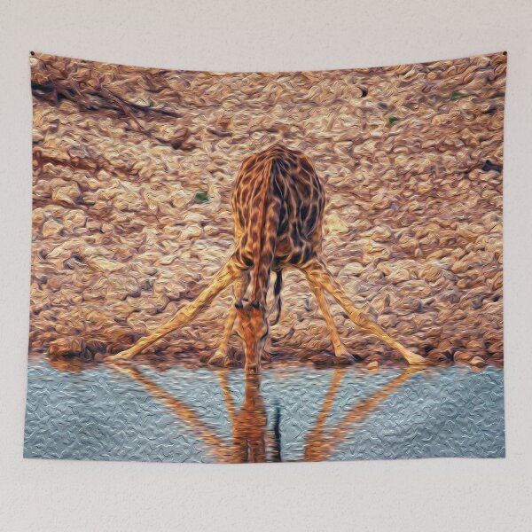 Item preview, Funny Giraffe Drinking Water designed and sold by friendlyfauna.