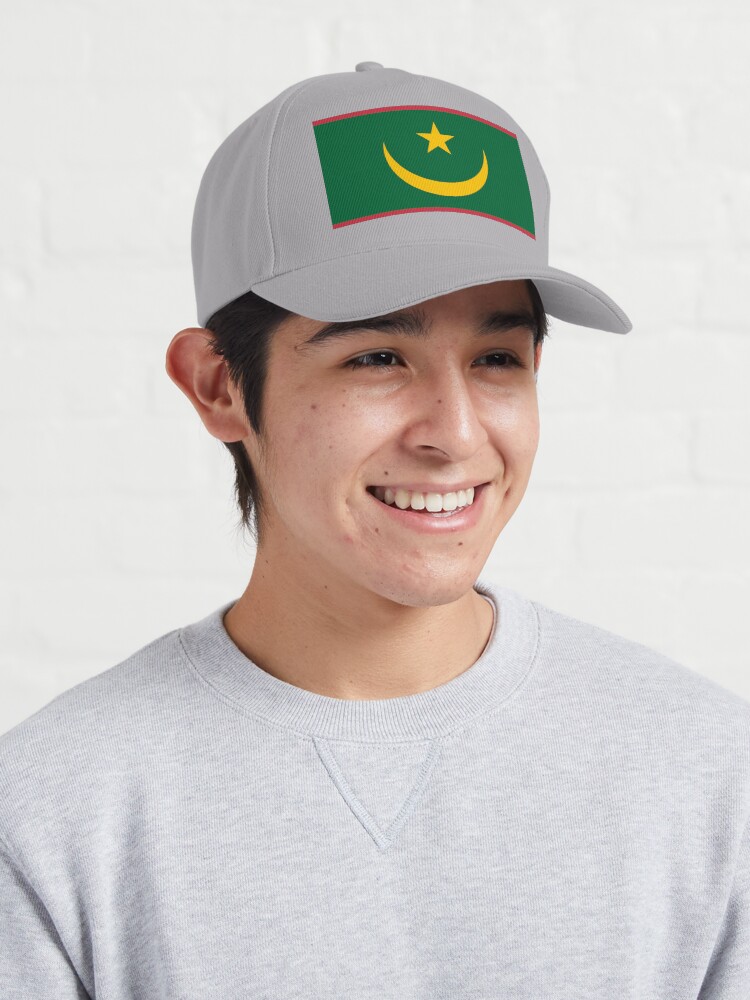 Aperçu 3 sur 7. Casquette avec l'œuvre Drapeau de la Mauritanie créée et vendue par Shorlick.