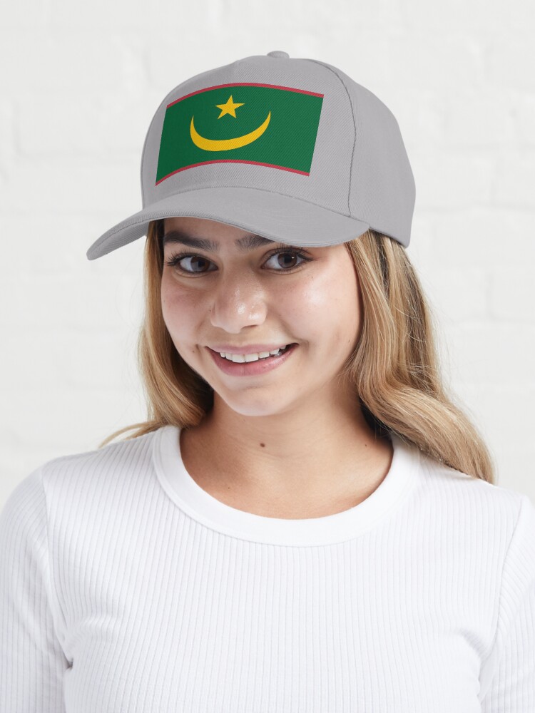 Aperçu 6 sur 7. Casquette avec l'œuvre Drapeau de la Mauritanie créée et vendue par Shorlick.
