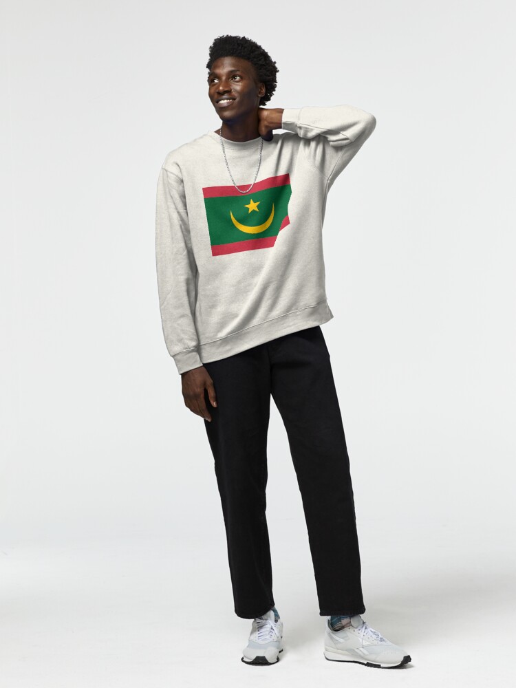Sweatshirt épais avec l'œuvre Drapeau de la Mauritanie créée et vendue par Shorlick