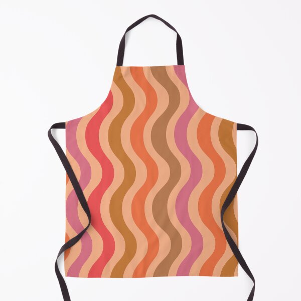 Item preview, Groovy retro 70s waves in orange, red, pink and beige designed and sold by Yasminepatterns .