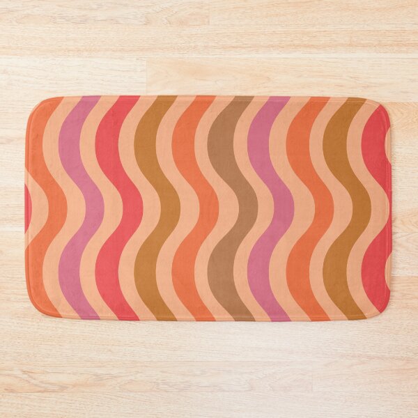Item preview, Groovy retro 70s waves in orange, red, pink and beige  designed and sold by Yasminepatterns .