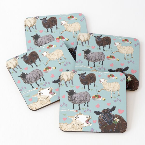 Item preview, Sheep pattern in light blue designed and sold by EskTuulispaa.
