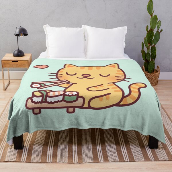 Item preview, Cute Cat Loves Japanese Sushi designed and sold by rustydoodle.