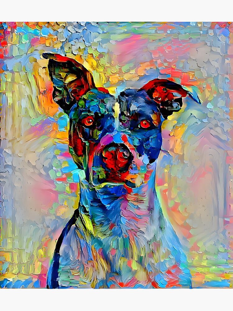 Abstract Dog Art Portrait 8.5 x 11 - popular Original Art