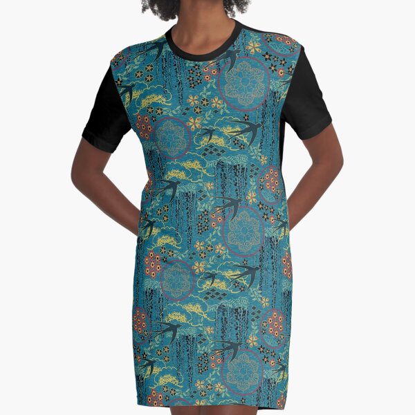 Black twirly Tunic- Dress with brush stroke print - No Biggie