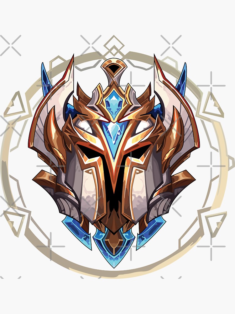 Multiplayer Online Battle Arena lol grandmaster Rank Icon Sticker for Sale  by ElyVan