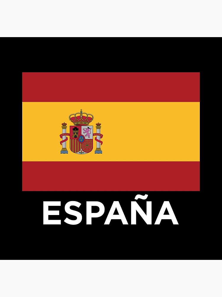 Grußkarte for Sale mit Spanische Flagge mit Text - Bandera de España (auf  Schwarz) von STUDIO-72