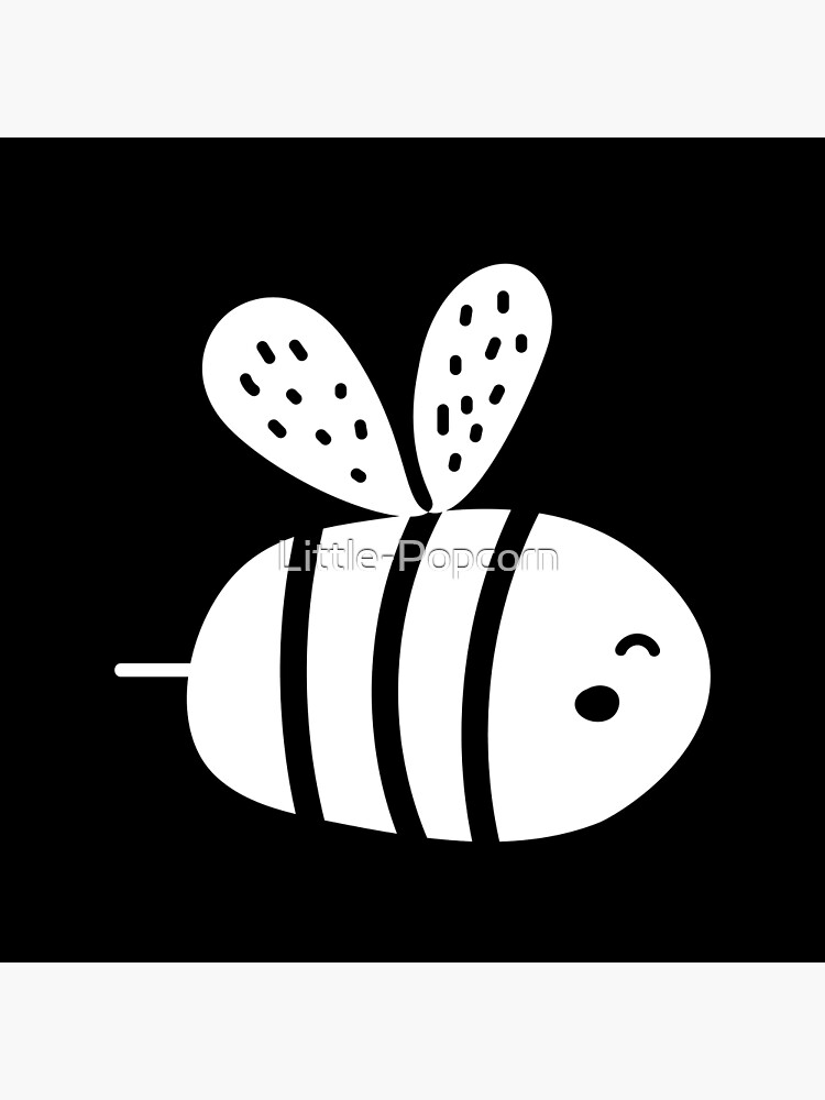 Carte de vœux for Sale avec l'œuvre « Bébé abeille à contraste élevé -  Sensoriel noir et blanc » de l'artiste Little-Popcorn
