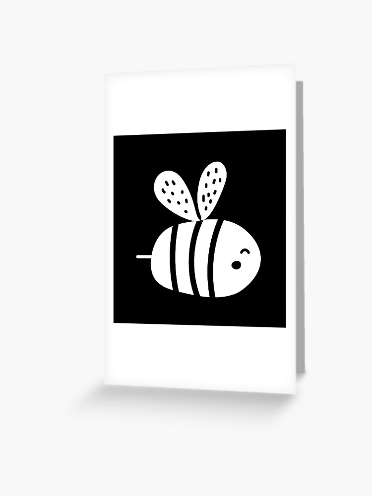 High Contrast Baby Bee - Black & White Sensory | Greeting Card