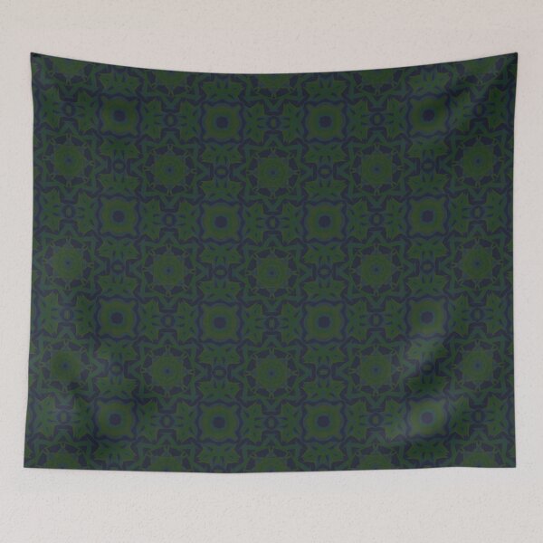 Item preview, Mystic blue and green seamless pattern designed and sold by Shape-And-Color.