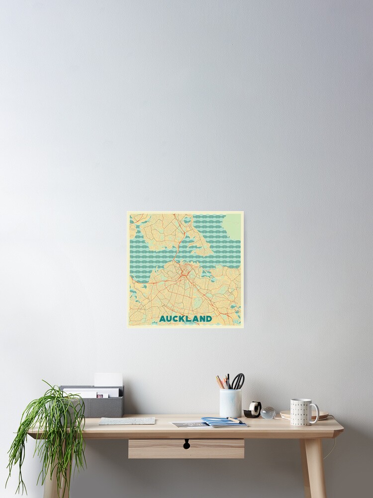 Thumbnail 1 of 3, Poster, Auckland Map Retro designed and sold by HubertRoguski.