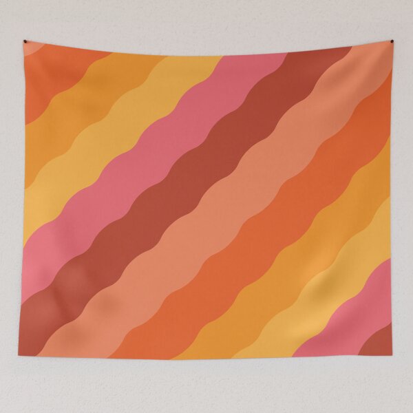 Item preview, Abstract retro 70s waves pattern in orange, yellow and brown  designed and sold by Yasminepatterns .