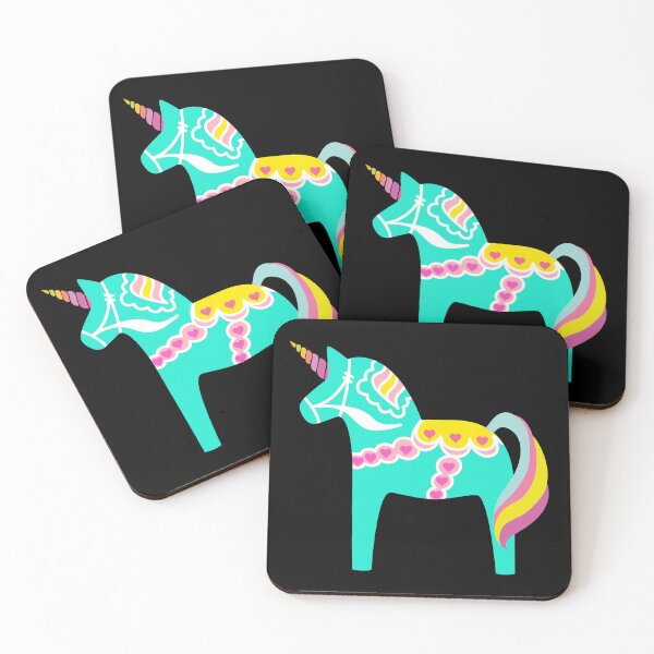 Item preview, Mint Green Dala Unicorn Horse Fun Swedish designed and sold by funnytshirtemp.