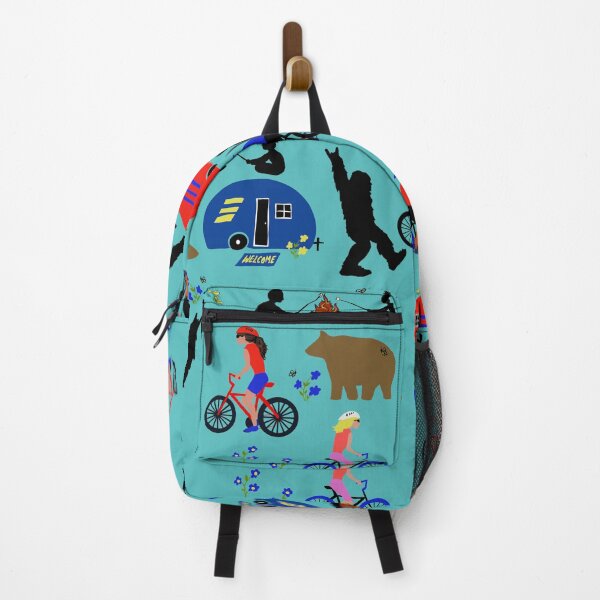 Item preview, Happy Campers con oso, Sasquach, Big Foot y ciclistas designed and sold by WildCanyon.