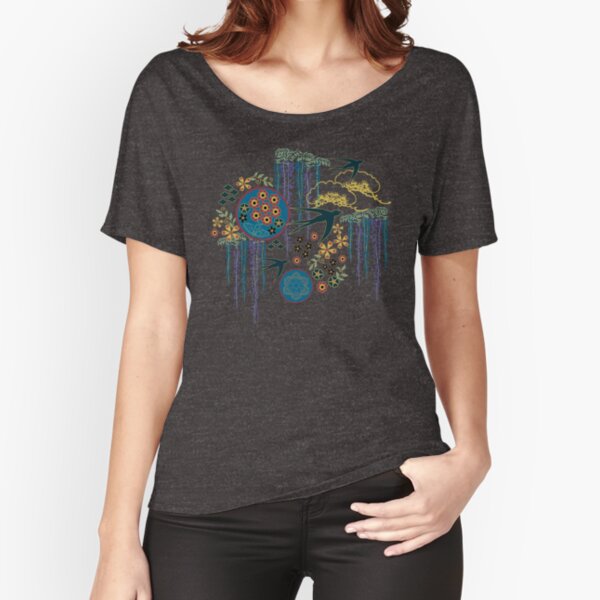 Item preview, Japanese Garden in Teal Gold Red and Black designed and sold by vinpauld.