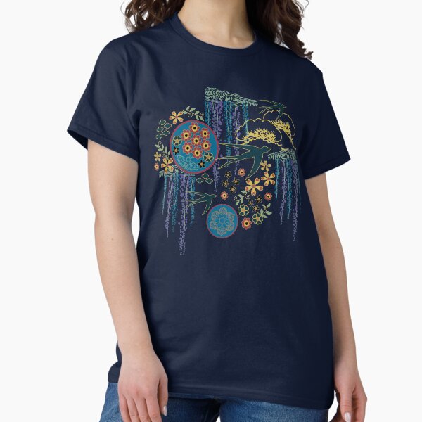 Item preview, Japanese Garden in Teal Gold Red and Black designed and sold by vinpauld.