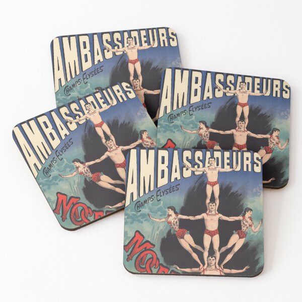 Item preview, AMBASSADEURS Champs Elysees MOSER FAMILY Vintage French Circus Theater Poster designed and sold by retroposters.