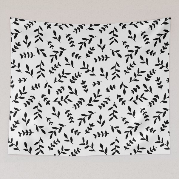 Item preview, Leaves Pattern (black/white) designed and sold by Design Minds Boutique.