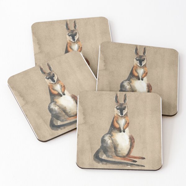 Item preview, Cute Red Kangaroo Watercolor, Osphranter Rufus Red Kangaroo, Adorable Watercolor Red Kangaroo Illustration, Red Kangaroos Lovers designed and sold by Paintcorner.