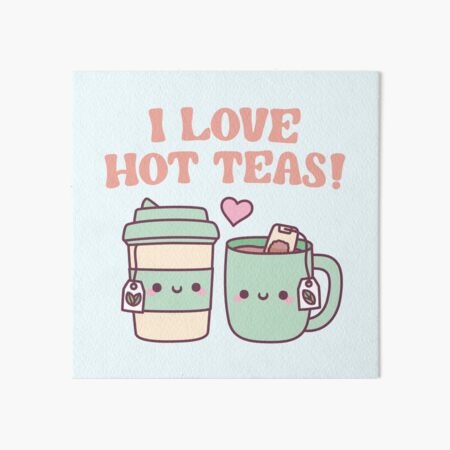 Cute Tea Bag In A Teacup Doodle Art Board Print for Sale by rustydoodle