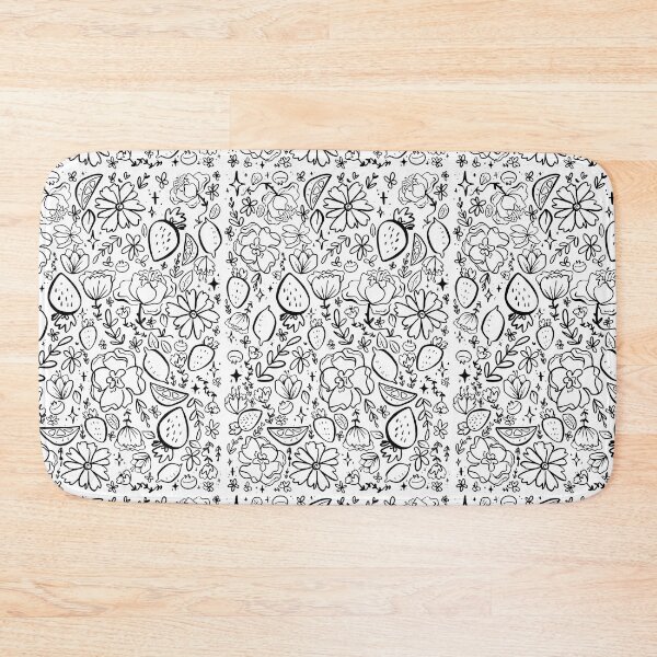 Item preview, Cute Black and White Summer Fruit Floral Pattern designed and sold by volttrash.