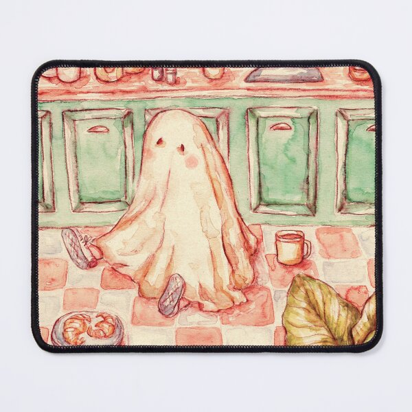 Item preview, Mourning Morning - Sad Ghost in Kitchen Drinking Coffee designed and sold by volttrash.