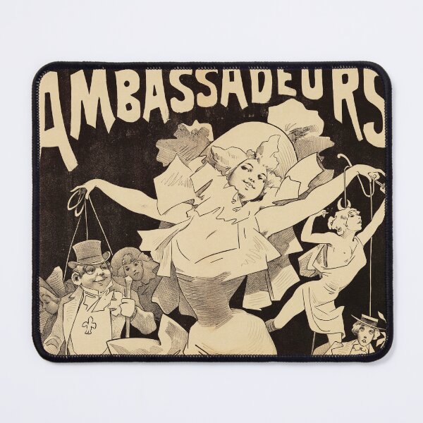 Item preview, AMBASSADEURS Revue Blanche 1900 by French Artist Alfred Choubrac Vintage Theater Poster designed and sold by retroposters.