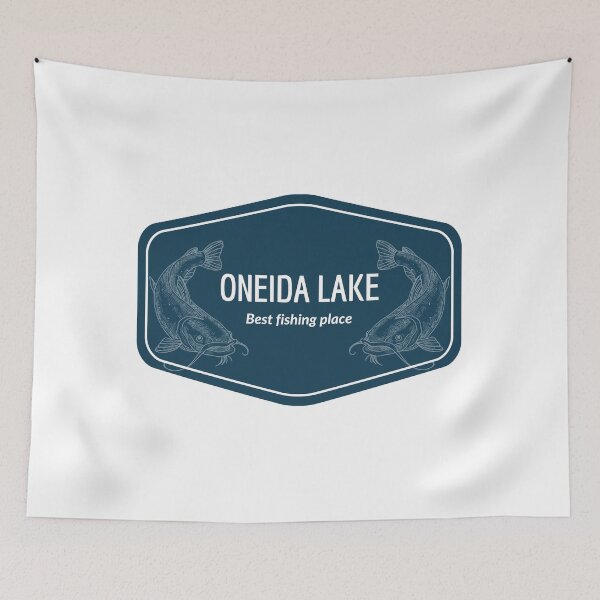 Item preview, Oneida Lake in New York State, United States of America - Best fishing place destination Logo designed and sold by Vintage-TM.