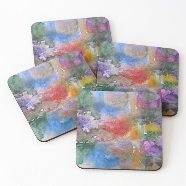 Item preview, Summer Gardens abstract watercolor painting closeup #1 designed and sold by ChillonLeachArt.