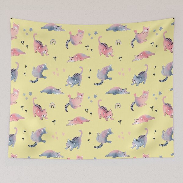 Item preview, Copy of Copy of Pattern Cute kitten playing kitten cat earth designed and sold by Lady Bruniere.