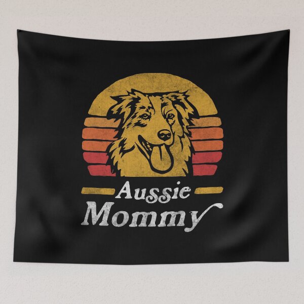 Item preview, Retro Vintage Australian Shepherd Mommy designed and sold by More Cute Dogs.