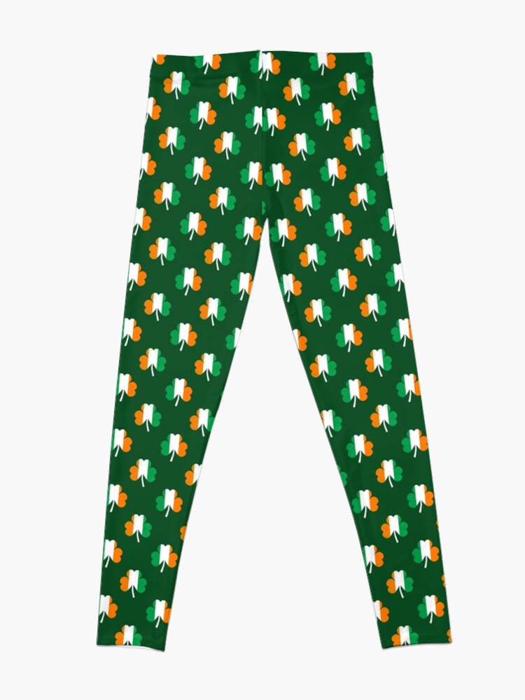 Alternate view of Irish Flag Green White Orange on Green St. Patricks Day Ireland Leggings