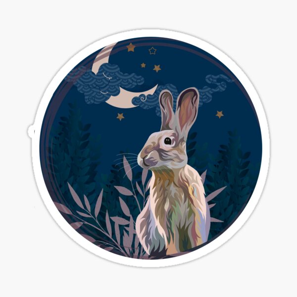 Moonlit Woods Collection - Jeffrey the Intellectual Bunny Rabbit  Sticker