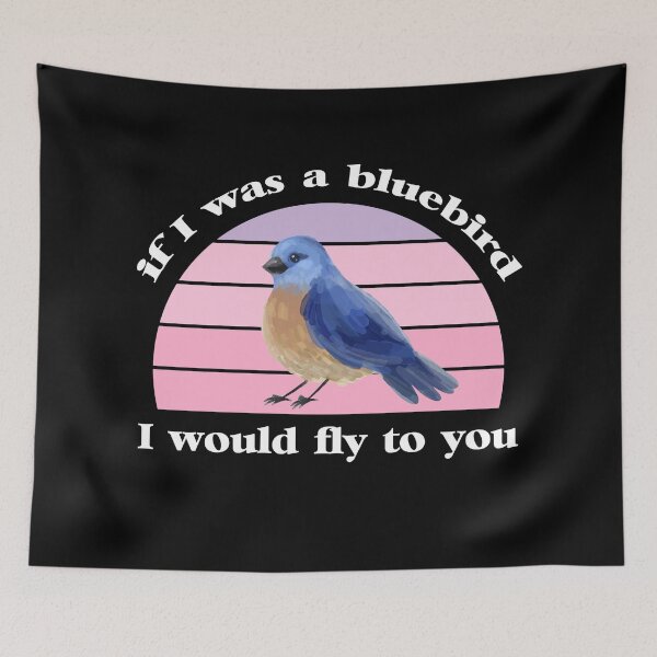 Item preview, If I was a bluebird I would fly to you vintage retro designed and sold by motivationlife7.