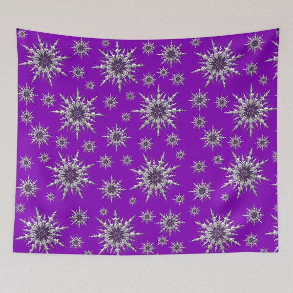 Item preview, Silver snowflakes on purple background. designed and sold by imyournightmare.