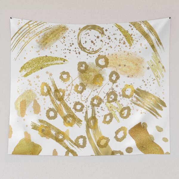 Item preview, Gold Billion Letters and Gold Metallic Dots Brushstroke designed and sold by Branislava Tir .