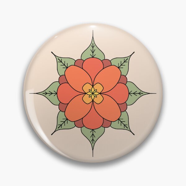 Item preview, Orange Marigold Pattern with Leaves designed and sold by Garden-View.