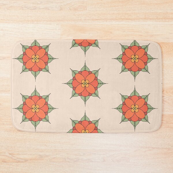 Item preview, Orange Marigold Pattern with Leaves designed and sold by Garden-View.
