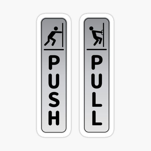 SIGN EVER Door Sign Push Pull Stickers for Glass Doors Die Cut Red and  Green (18 x 5 cm) : : Office Products