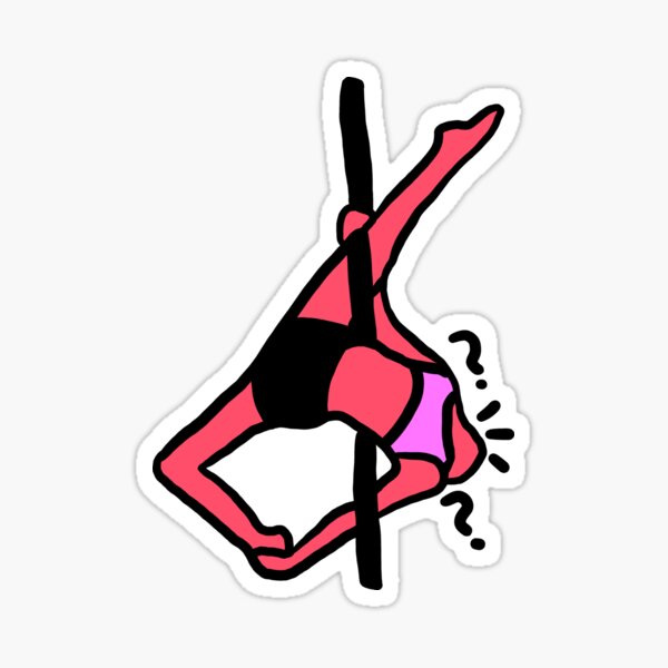 an elegant pole dancer Sticker